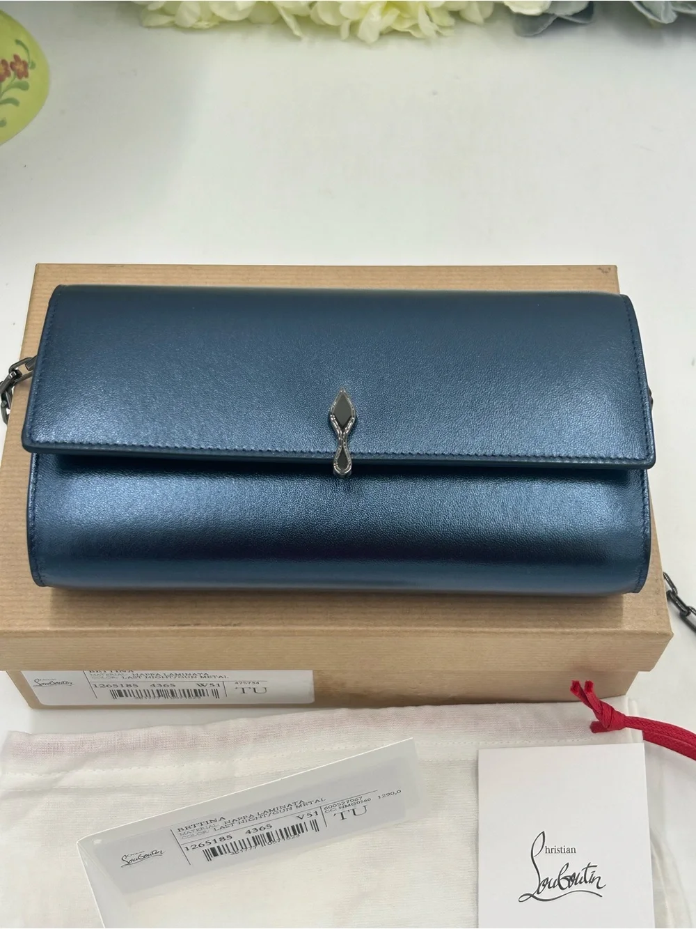 Women's Christian Louboutin Bettina nappa  lamb leather wallet on a chain